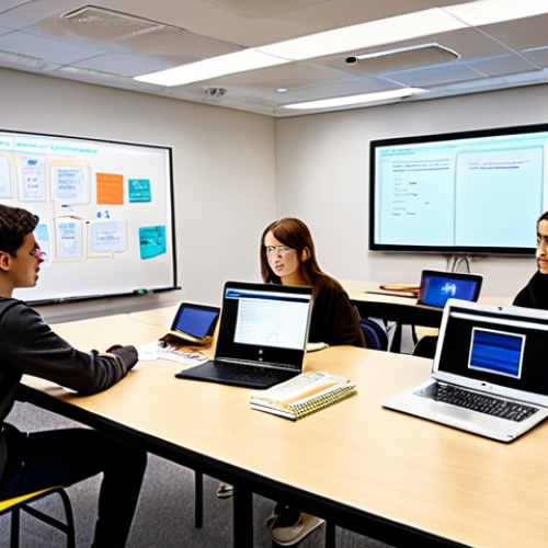 **

A brightly lit study room filled with young adults collaboratively working on laptops and tablets, surrounded by textbooks and notes. The room has a modern, tech-savvy feel with multiple screens displaying legal precedents and online study platforms. Focus on the collaborative aspect, with students discussing and debating points of law. Include a whiteboard with mind maps of legal concepts and the word "CONTRACT" prominently displayed. The overall tone is energetic and optimistic, conveying the idea of fresh perspectives and innovative learning strategies.

**