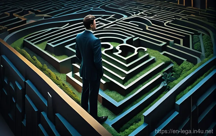 법무사 법률 서류 작성 방법 - **Prompt 1: The Labyrinth of Law**
    A young professional, either male or female, in their late 20...