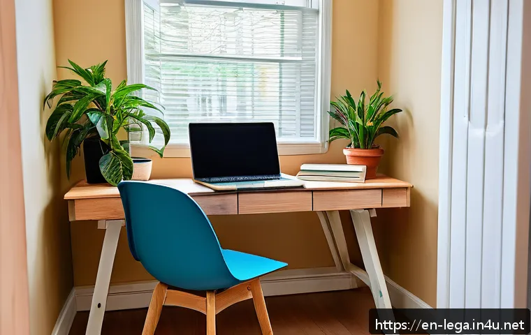 법무사 시험 공부를 위한 타임테이블 작성법 - A cozy, well-organized home study nook bathed in natural daylight, featuring a tidy wooden desk with...