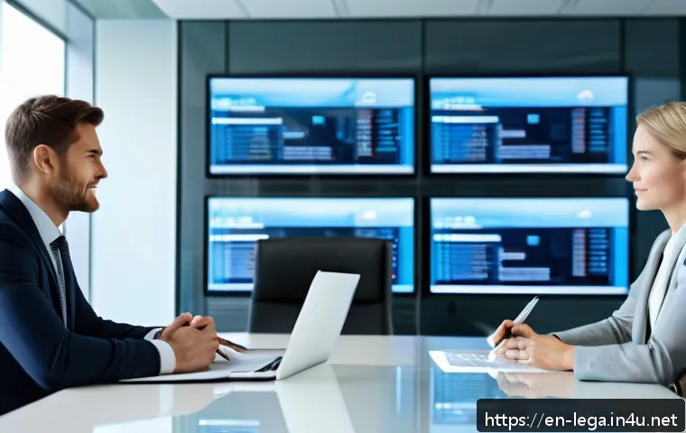 법무사와 노무사의 업무 차이 - A modern corporate office scene showing a confident legal advisor and a labor advisor collaborating ...